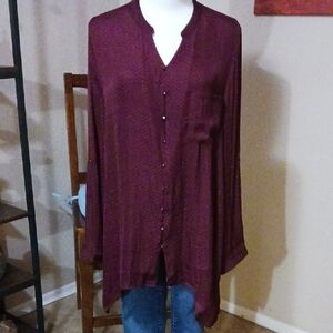 Soft Surroundings Deep Red Blouse